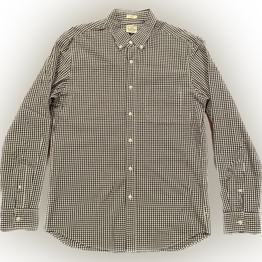 J.Crew Men’s Medium Long Sleeve Stripe Pattern Casual Button Down Shirt